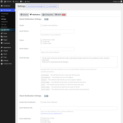 Page screenshot: File Manager &rarr; Settings &rarr;  Notifications