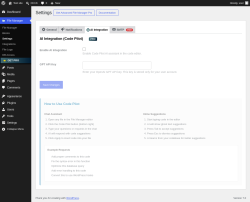 Page screenshot: File Manager &rarr; Settings &rarr;  AI Integration