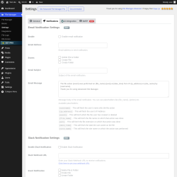 Page screenshot: File Manager &rarr; Settings &rarr;  Notifications