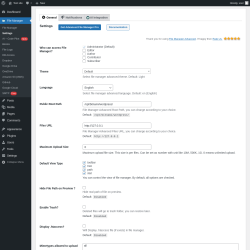 Page screenshot: File Manager → Settings