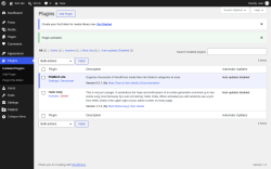 Page screenshot: Plugins &lsaquo; Test site &mdash; WordPress