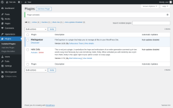 Page screenshot: Plugins &lsaquo; Test site &mdash; WordPress