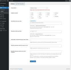 Page screenshot: File Manager &rarr; Settings &rarr; User Role Restrictions