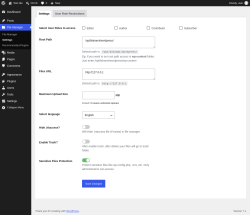 Page screenshot: File Manager &rarr; Settings