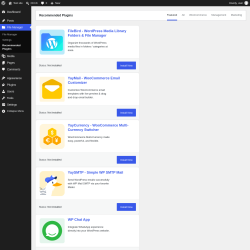 Page screenshot: File Manager &rarr; Recommended Plugins