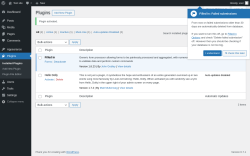 Page screenshot: Plugins ‹ Test site — WordPress