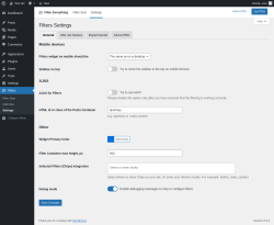 Page screenshot: Filters → Settings