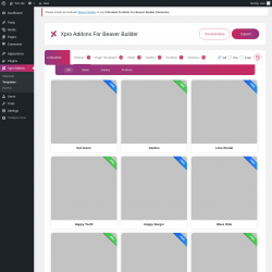 Page screenshot: Xpro Addons → Templates
