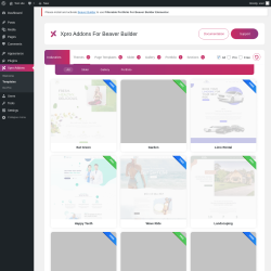 Page screenshot: Xpro Addons → Templates