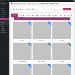 Page screenshot: Xpro Addons → Templates