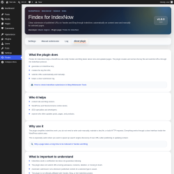 Page screenshot: Findex &rarr; About plugin
