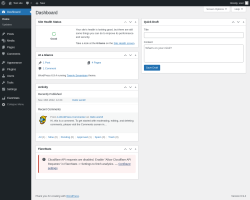 Page screenshot: Dashboard &lsaquo; Test site &mdash; WordPress