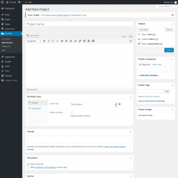 Page screenshot: Portfolio → Add Project