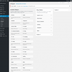 Page screenshot: Widgets ‹ Test site — WordPress