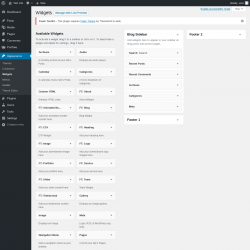 Page screenshot: Widgets ‹ Test site — WordPress