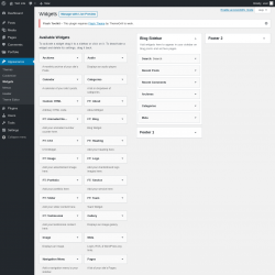 Page screenshot: Widgets ‹ Test site — WordPress