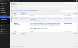 Page screenshot: Plugins &lsaquo; Test site &mdash; WordPress