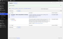 Page screenshot: Plugins &lsaquo; Test site &mdash; WordPress