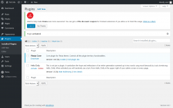 Page screenshot: Plugins ‹ Test site — WordPress