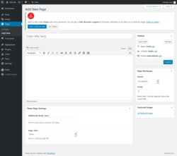 Page screenshot: Add New Page ‹ Test site — WordPress