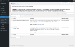 Page screenshot: Plugins ‹ Test site — WordPress