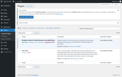 Page screenshot: Plugins ‹ Test site — WordPress