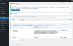 Page screenshot: Plugins ‹ Test site — WordPress