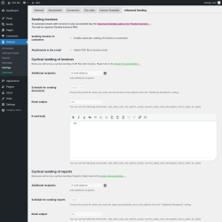 Page screenshot: Invoices → Settings → Advanced Sending