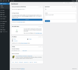Page screenshot: Dashboard ‹ Test site — WordPress