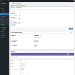 Page screenshot: Invoices → Add New Invoice