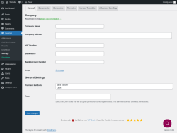 Page screenshot: Invoices → Settings