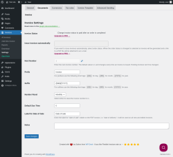 Page screenshot: Invoices → Settings → Documents