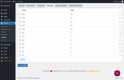 Page screenshot: Invoices → Settings → Tax rates