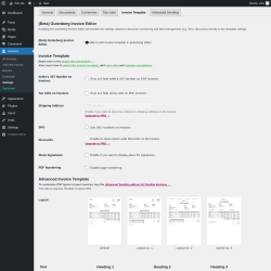 Page screenshot: Invoices → Settings → Invoice Template