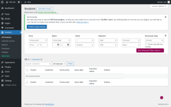 Page screenshot: Invoices