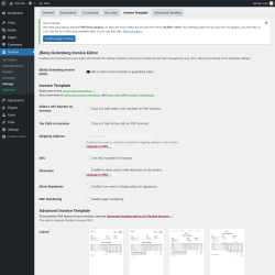 Page screenshot: Invoices → Settings → Invoice Template