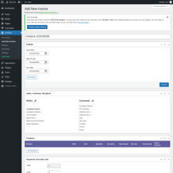 Page screenshot: Invoices → Add New Invoice