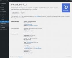 Page screenshot: FlexMLS® IDX → Support