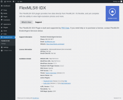 Page screenshot: FlexMLS® IDX → Support
