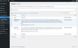 Page screenshot: Plugins ‹ Test site — WordPress