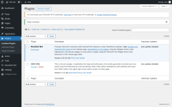 Page screenshot: Plugins ‹ Test site — WordPress