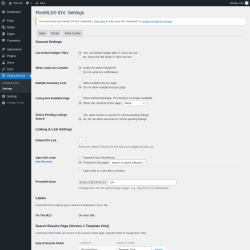 Page screenshot: FlexMLS® IDX → Settings