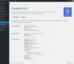 Page screenshot: FlexMLS® IDX → Support