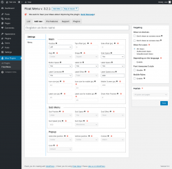 Page screenshot: Wow Plugins → Float Menu → Add new