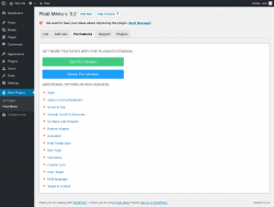 Page screenshot: Wow Plugins → Float Menu → Pro Features