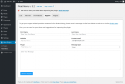 Page screenshot: Wow Plugins → Float Menu → Support