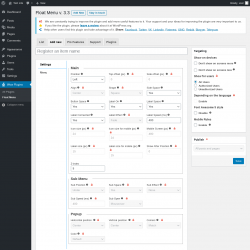 Page screenshot: Wow Plugins → Float Menu → Add new
