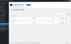 Page screenshot: Wow Plugins → Float Menu Lite