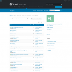 Page screenshot: Floating Links → Support Forum