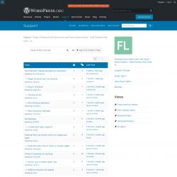 Page screenshot: Floating links & social icons → Support Forum